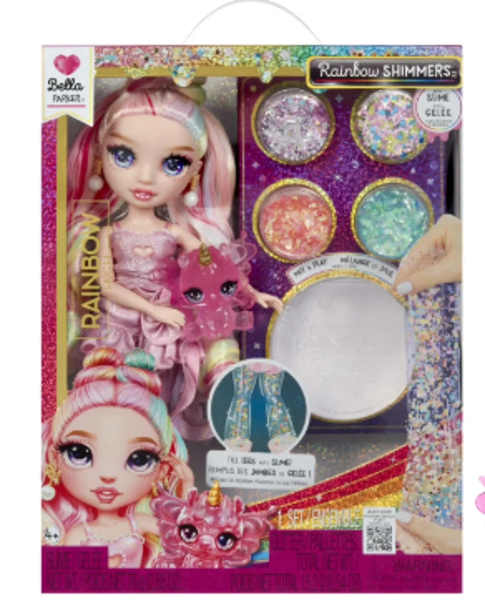 CoRainbow High Rainbow Shimmers with Slime - Bella Pink - 28cm Fashion Doll NWT